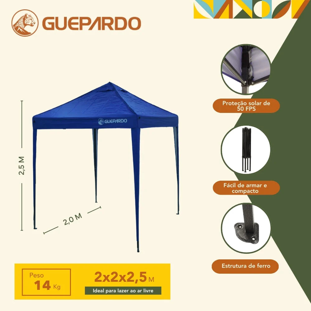 Gazebo 2x2 Pagoda FPS 50 Guepardo com Bolsa para Transporte