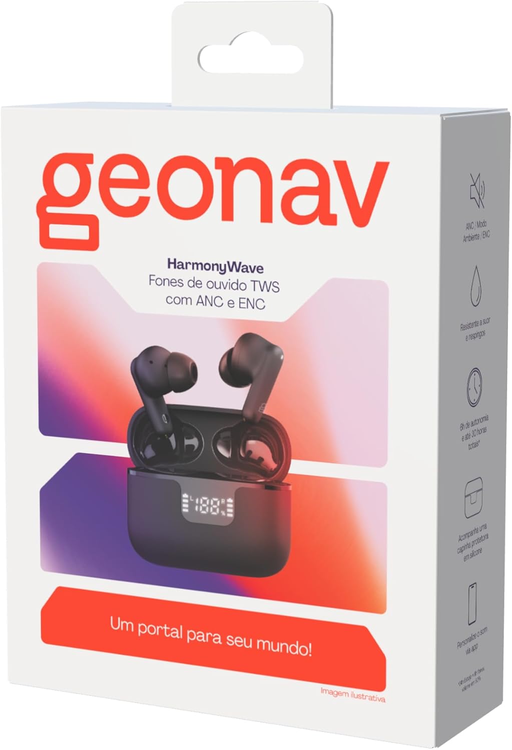 Fone de Ouvido Geonav Bluetooth HarmonyWave