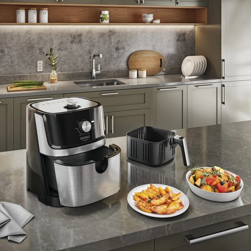 Air Fryer 5 Litros Inox com Painel Analógico Dako