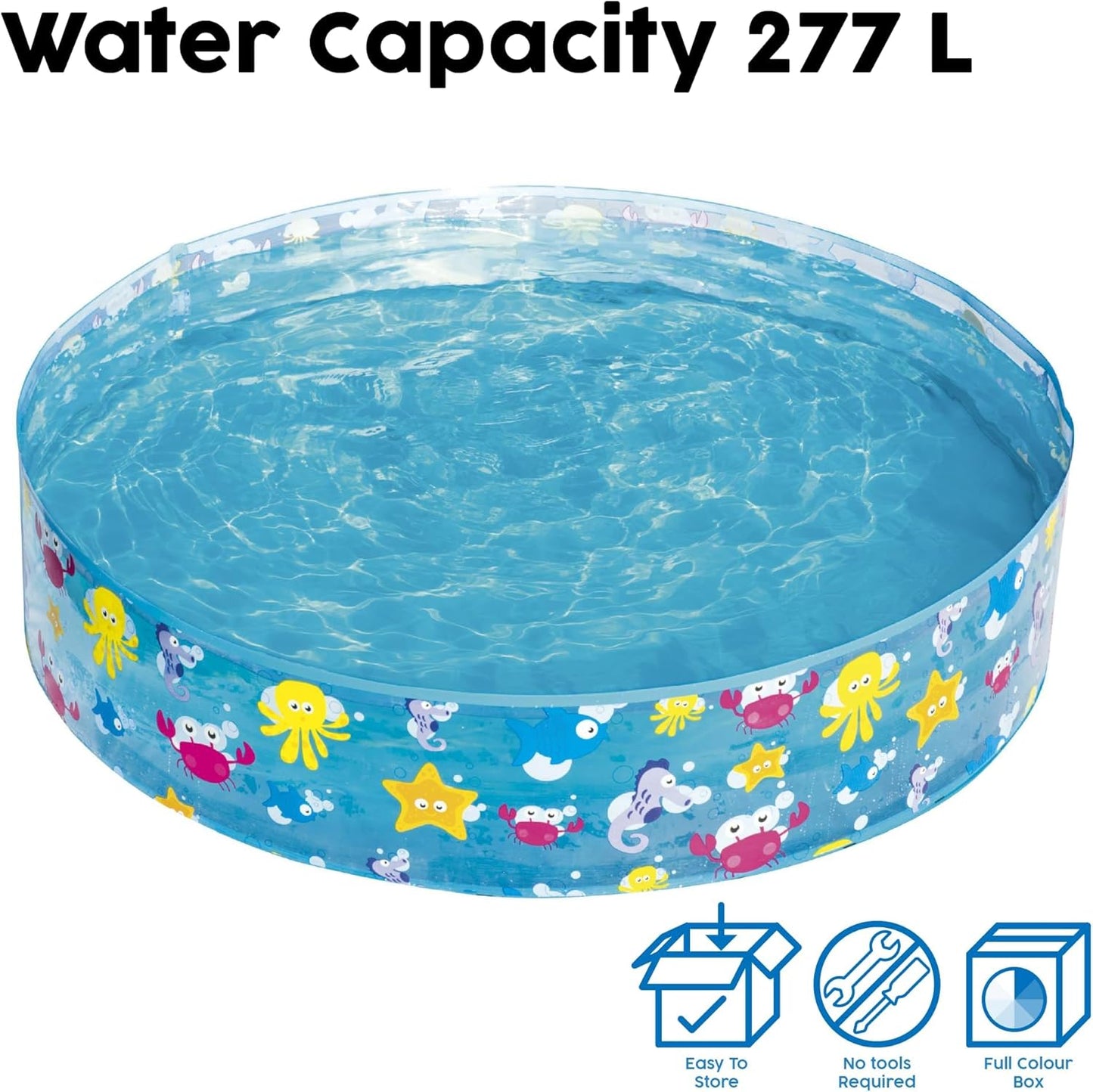 Piscina Infantil Bestway Aquatic 277L Semirígida 1,2mx25cm Multicolor Sparking Sea