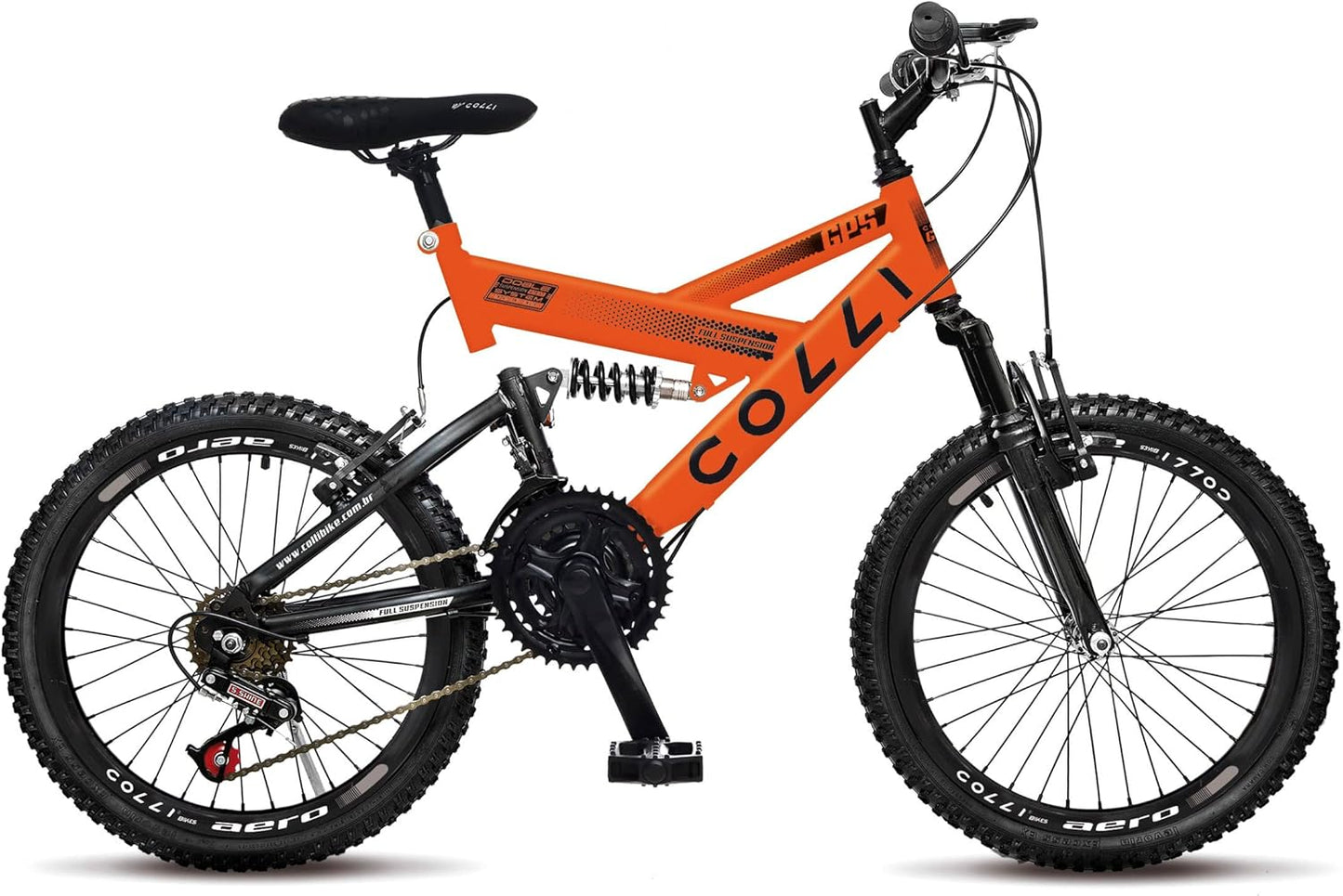 BICICLETA COLLI GPS ARO 20 AÇO CARBONO - LARANJA NEON