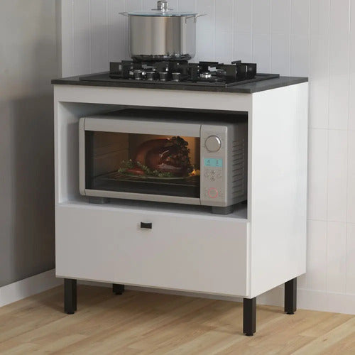 Balcão De Cozinha Para Cooktop 75 Cm 1 Porta Bl3315 Branco