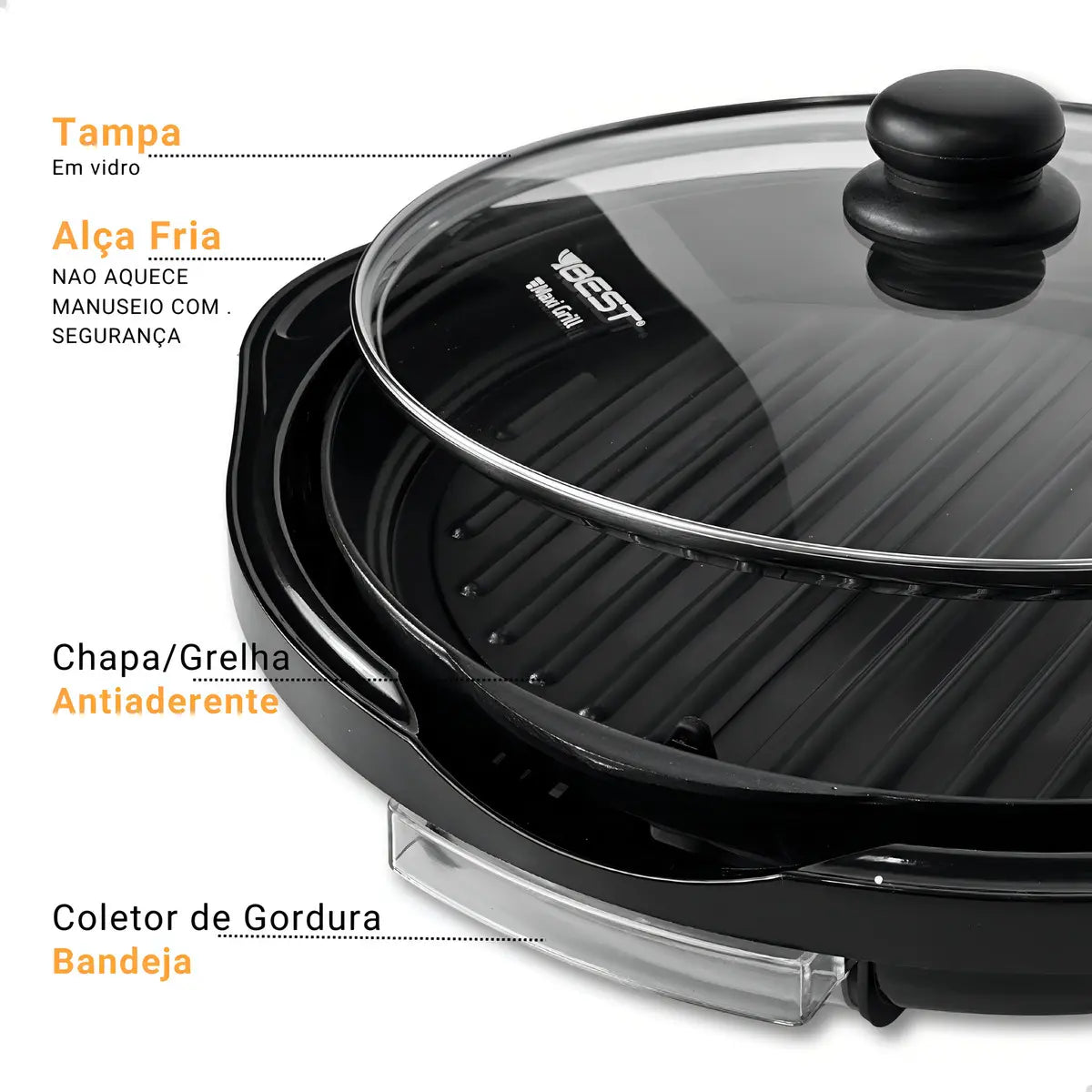 Panela Elétrica Best Maxi Grill 30cm Preto