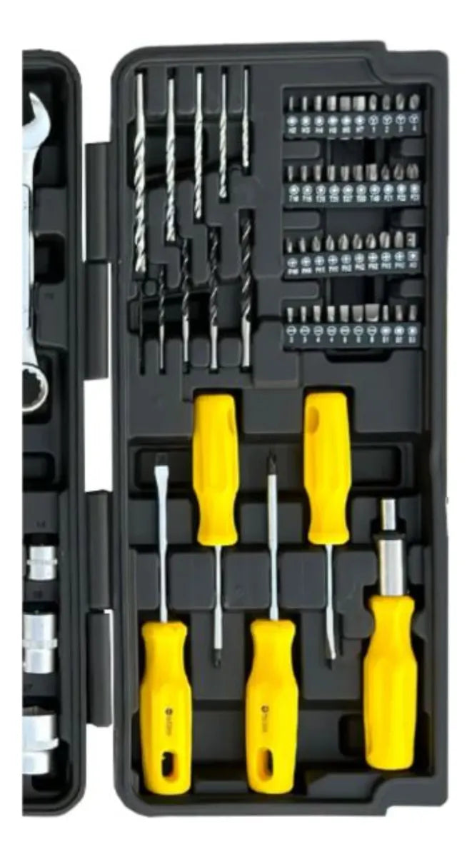 Kit Ferramentas Maleta 128 Pcs Mecanico Titanium Preto