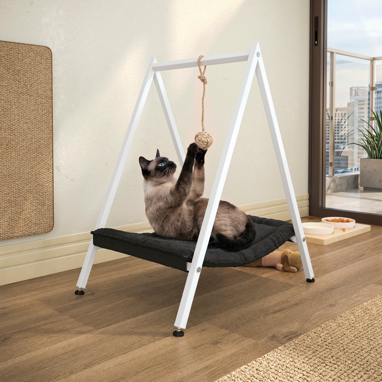 Caminha Pet Com Pêndulo Branco Para Cães e Gatos