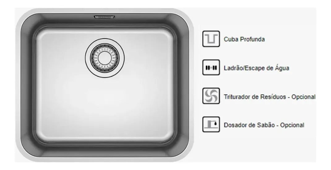 Cuba Franke Bell Única BCX 110-45 Inox 47,5x41cm Embutir