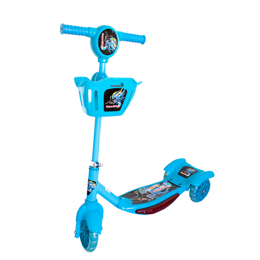 Patinete Infantil 3 Rodas Com Cesta Azul Importway