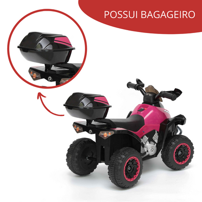 Quadriciclo Elétrico Infantil Rosa Importway