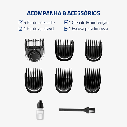 Aparador de Pelos PraticGroom Mondial Preto 6W Bivolt - BG-09
