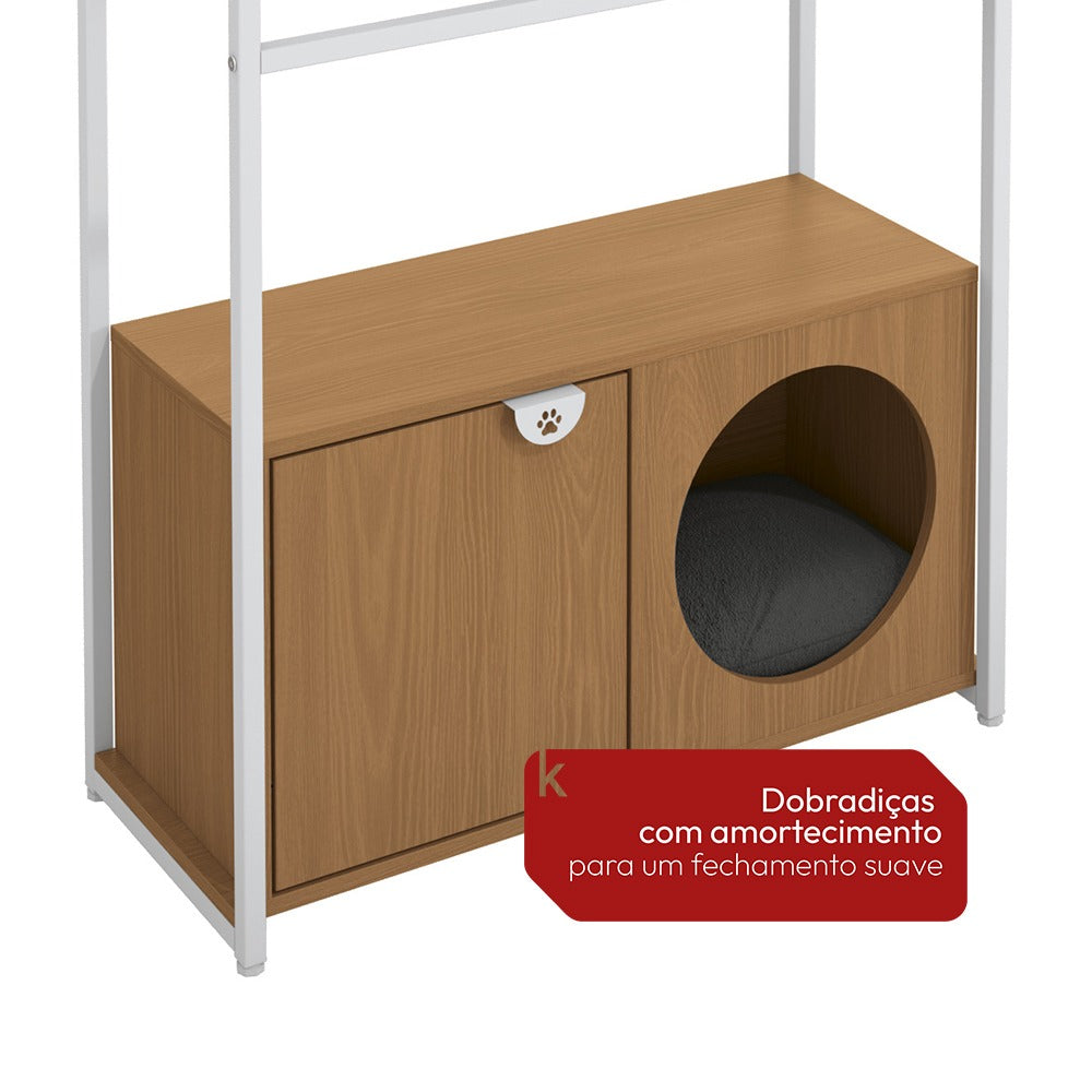 Estante Alta Pet Canela Branco Para Cães e Gatos