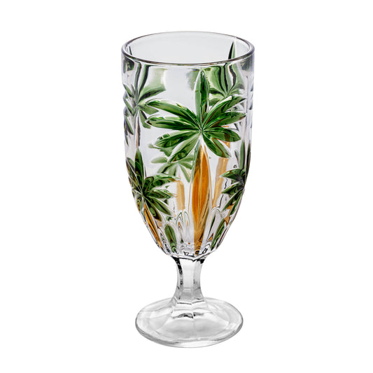 Conjunto 6 Taças Palm Tree Handpaint 450ml Cristal Ecológico - Wolff