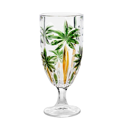 Conjunto 6 Taças Palm Tree Handpaint 450ml Cristal Ecológico - Wolff
