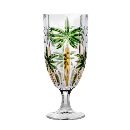 Conjunto 6 Taças Palm Tree Handpaint 450ml Cristal Ecológico - Wolff