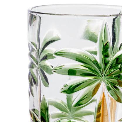 Conjunto 6 Taças Palm Tree Handpaint 450ml Cristal Ecológico - Wolff