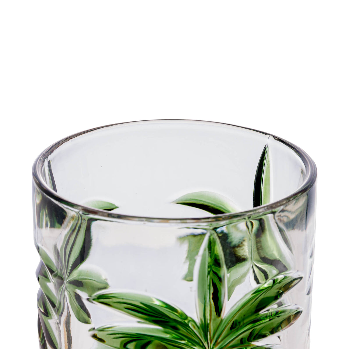 Conjunto 6 Taças Palm Tree Handpaint 450ml Cristal Ecológico - Wolff