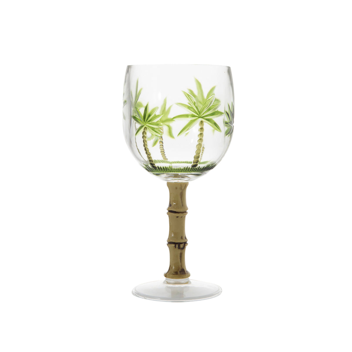 Jogo De 6 Taças Para Drink Acrílico 495ml Palm Tree - Wolff Verde