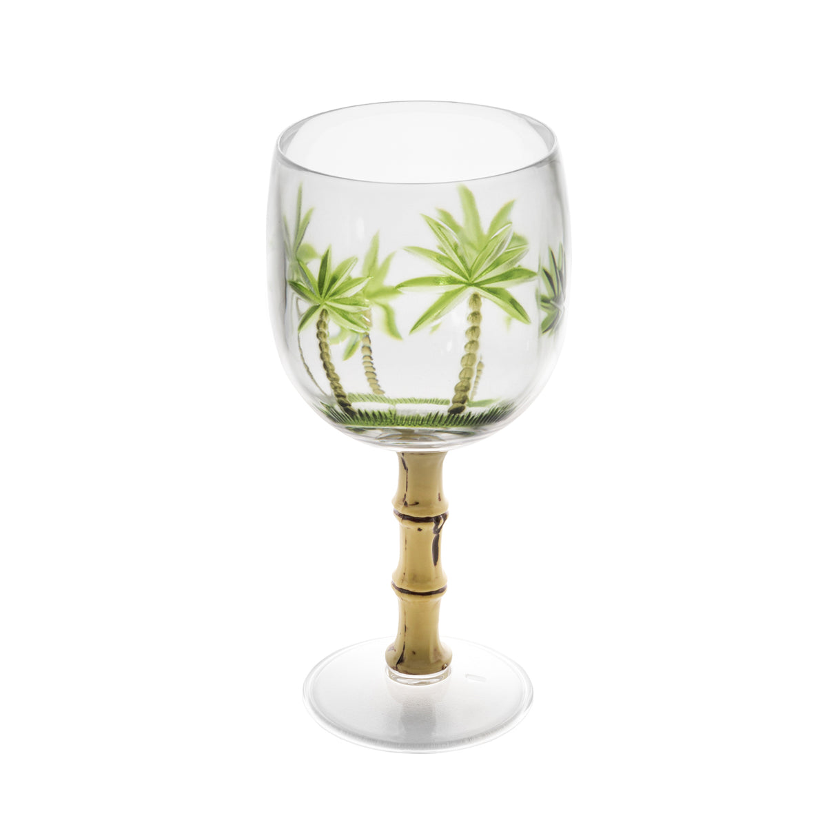 Jogo De 6 Taças Para Drink Acrílico 495ml Palm Tree - Wolff Verde