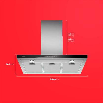 Coifa Fischer Platinium 90cm Parede Controle por Gesto