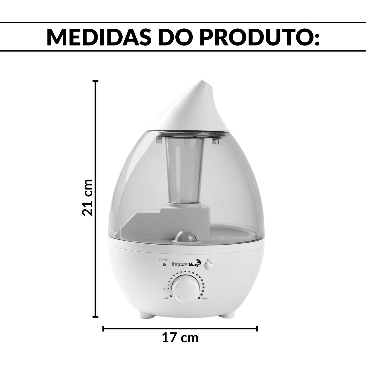 Umidificador De Ar Ambiente 1,3l Elétrico Bivolt