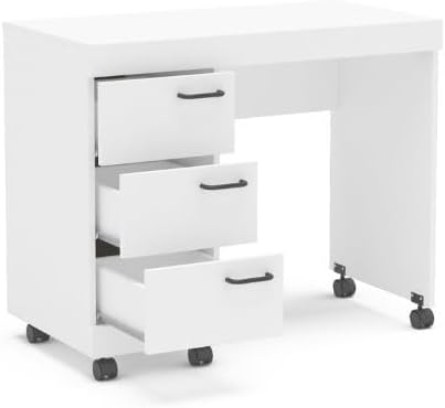 Mesa para Computador 3 Gavetas Osaka Branco - Politorno