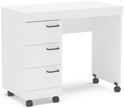 Mesa para Computador 3 Gavetas Osaka Branco - Politorno