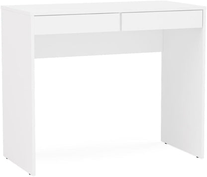 Mesa Escrivaninha Tijuca 90cm 2 Gavetas Branco - Politorno