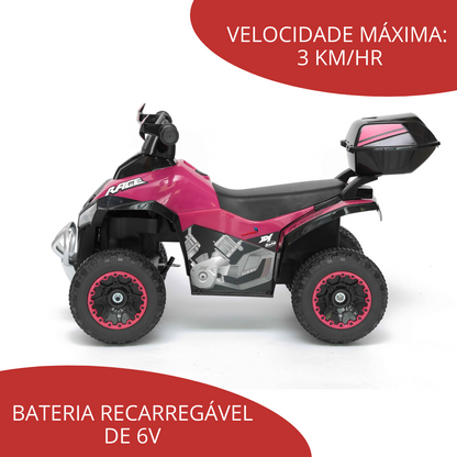 Quadriciclo Elétrico Infantil Rosa Importway