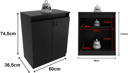 Armário 2 Portas Com Chave Tecnomobili Preto