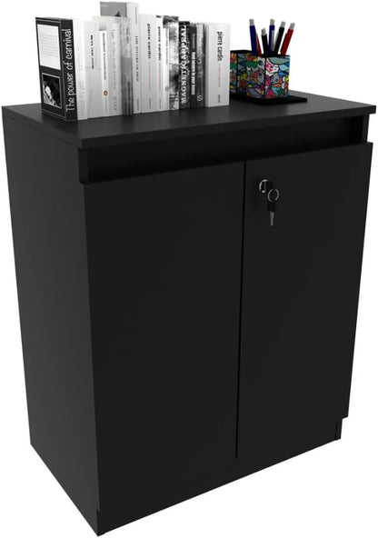 Armário 2 Portas Com Chave Tecnomobili Preto