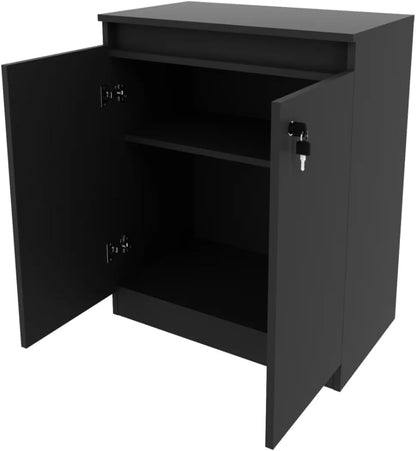 Armário 2 Portas Com Chave Tecnomobili Preto