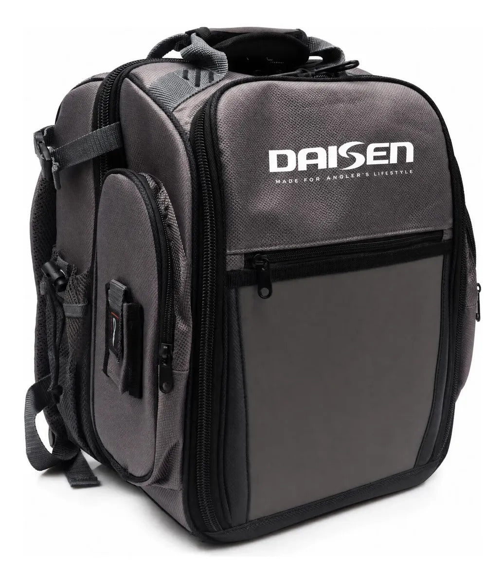 Mochila De Pesca Daisen Com 3 Estojos Black Grey Para Pesca
