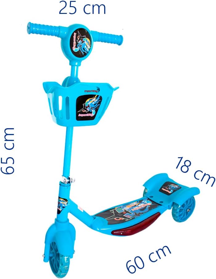Patinete Infantil 3 Rodas Com Cesta Azul Importway