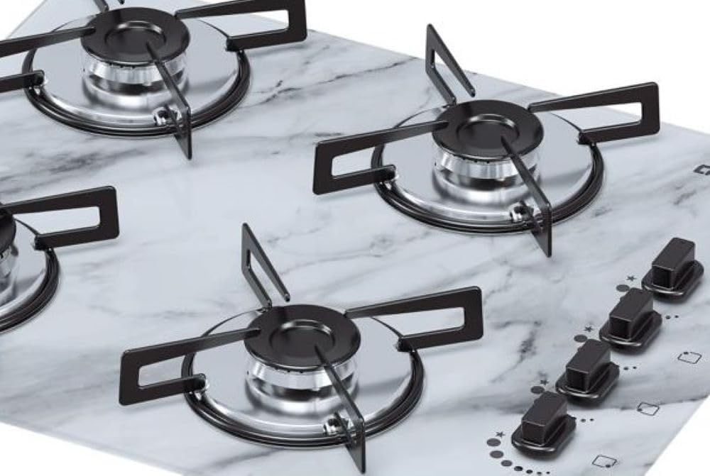 Cooktop 4 Bocas Chamalux Ultra Chama Mármore Branco
