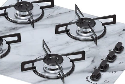 Cooktop 4 Bocas Chamalux Ultra Chama Mármore Branco