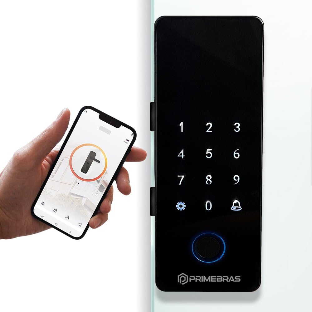 FECHADURA DIGITAL BLUETOOTH PRIMEBRAS ATHENAS VIDRO