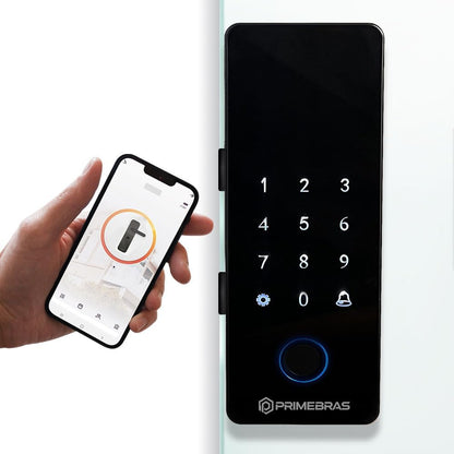 FECHADURA DIGITAL BLUETOOTH PRIMEBRAS ATHENAS VIDRO