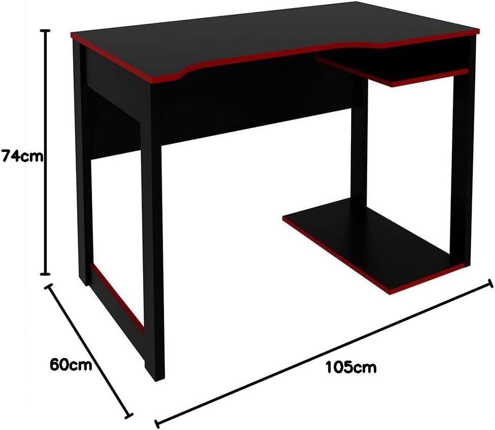 Mesa Gamer Tecnomobili ME4161 Preto e Vermelho