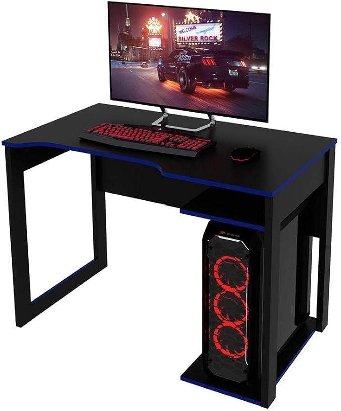 Mesa Gamer Tecnomobili ME4161 Preto e Azul