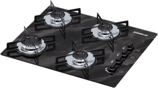 Cooktop 4 Bocas Chamalux Ultra Chama Mármore Preto