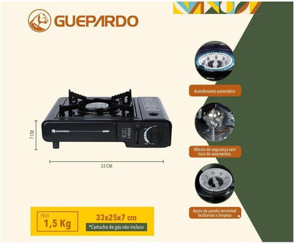 FOGAREIRO DE MESA PORTÁTIL GUEPARDO UNO NTK  PRETO