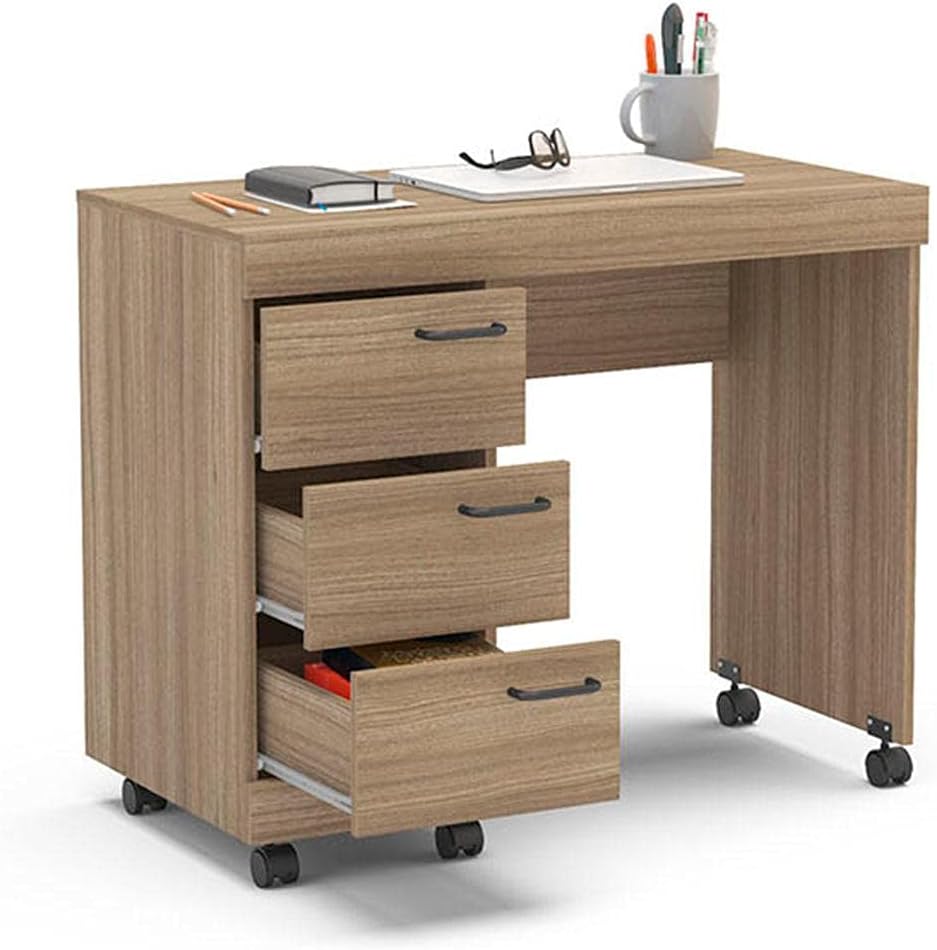 Mesa para Computador 3 Gavetas Osaka Castanho - Politorno
