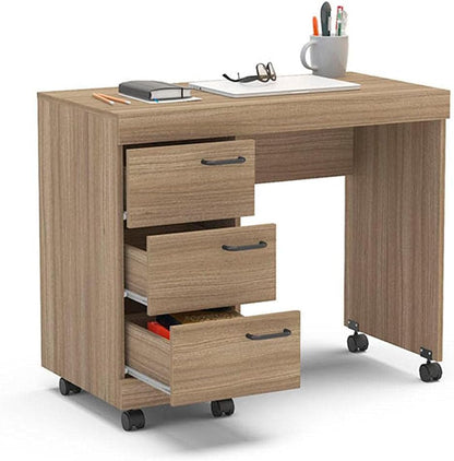 Mesa para Computador 3 Gavetas Osaka Castanho - Politorno