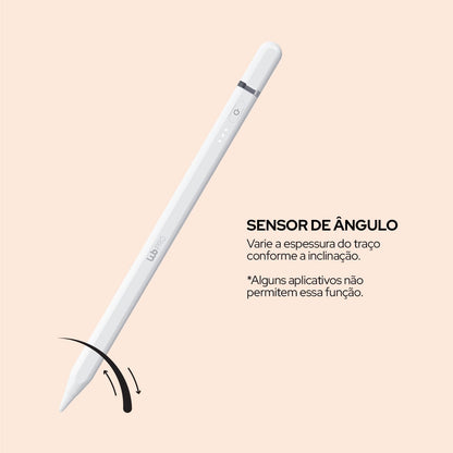 Caneta Pencil PRO WB Para iPad Branca com Palm Rejection e Sensor de ângulo com Estojo Cinza