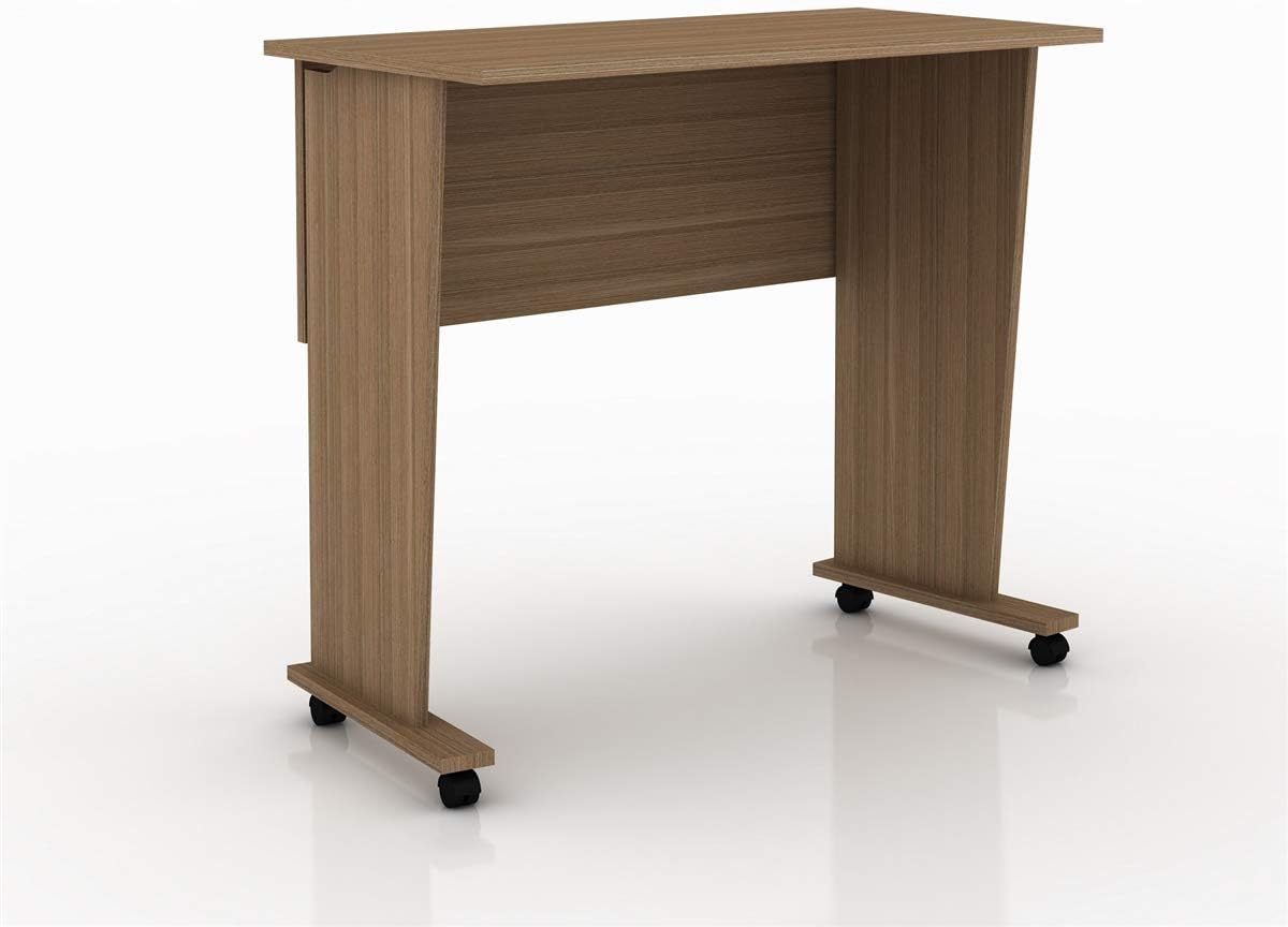 Mesa Escritório Dobrável com Rodizio Home Office Tecnomobili Amendoa