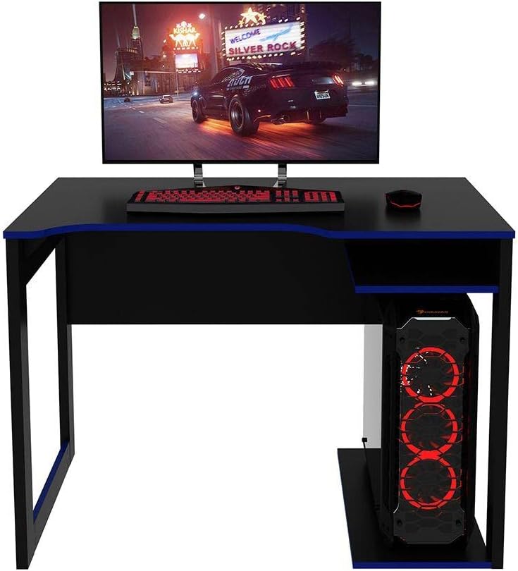 Mesa Gamer Tecnomobili ME4161 Preto e Azul