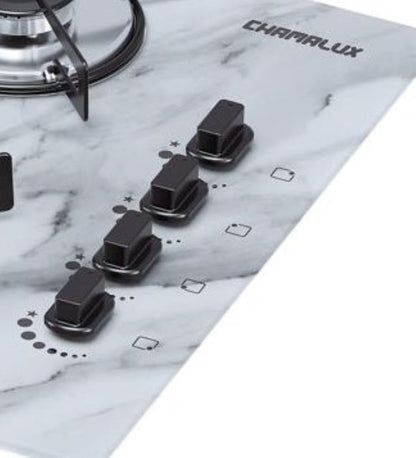 Cooktop 4 Bocas Chamalux Ultra Chama Mármore Branco