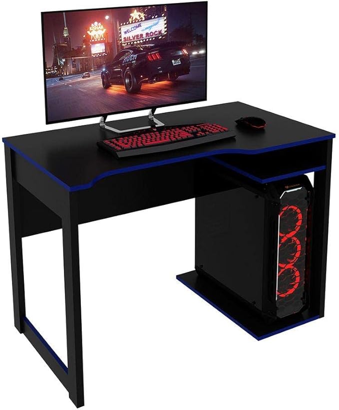 Mesa Gamer Tecnomobili ME4161 Preto e Azul
