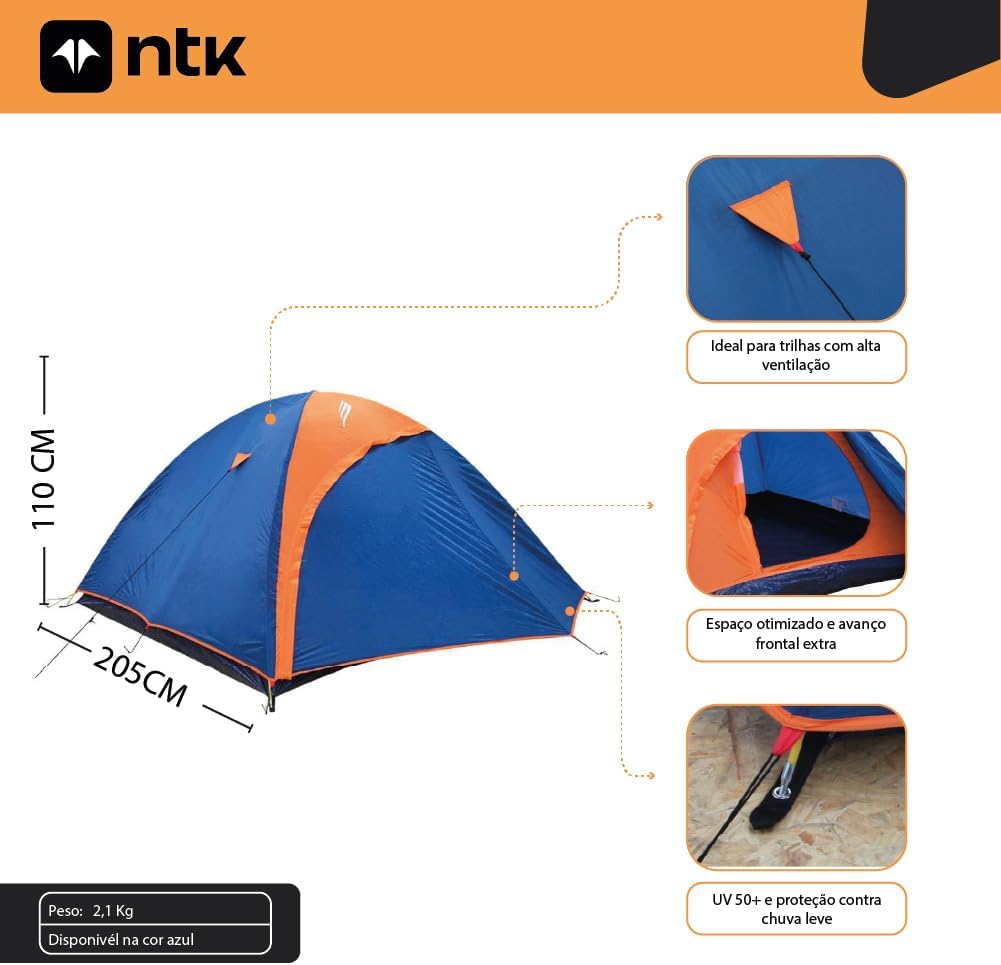 Barraca de Camping 2/3 Pessoas Falcon NTK