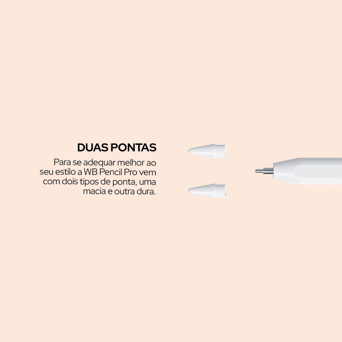 Caneta Pencil PRO WB Para iPad Branca com Palm Rejection e Sensor de ângulo com Estojo Cinza