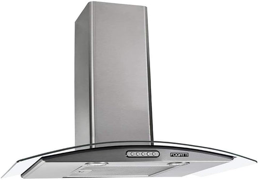 Coifa De Parede Fogatti Vidro Curvo Slim Inox 4 E 5 Bocas 60cm